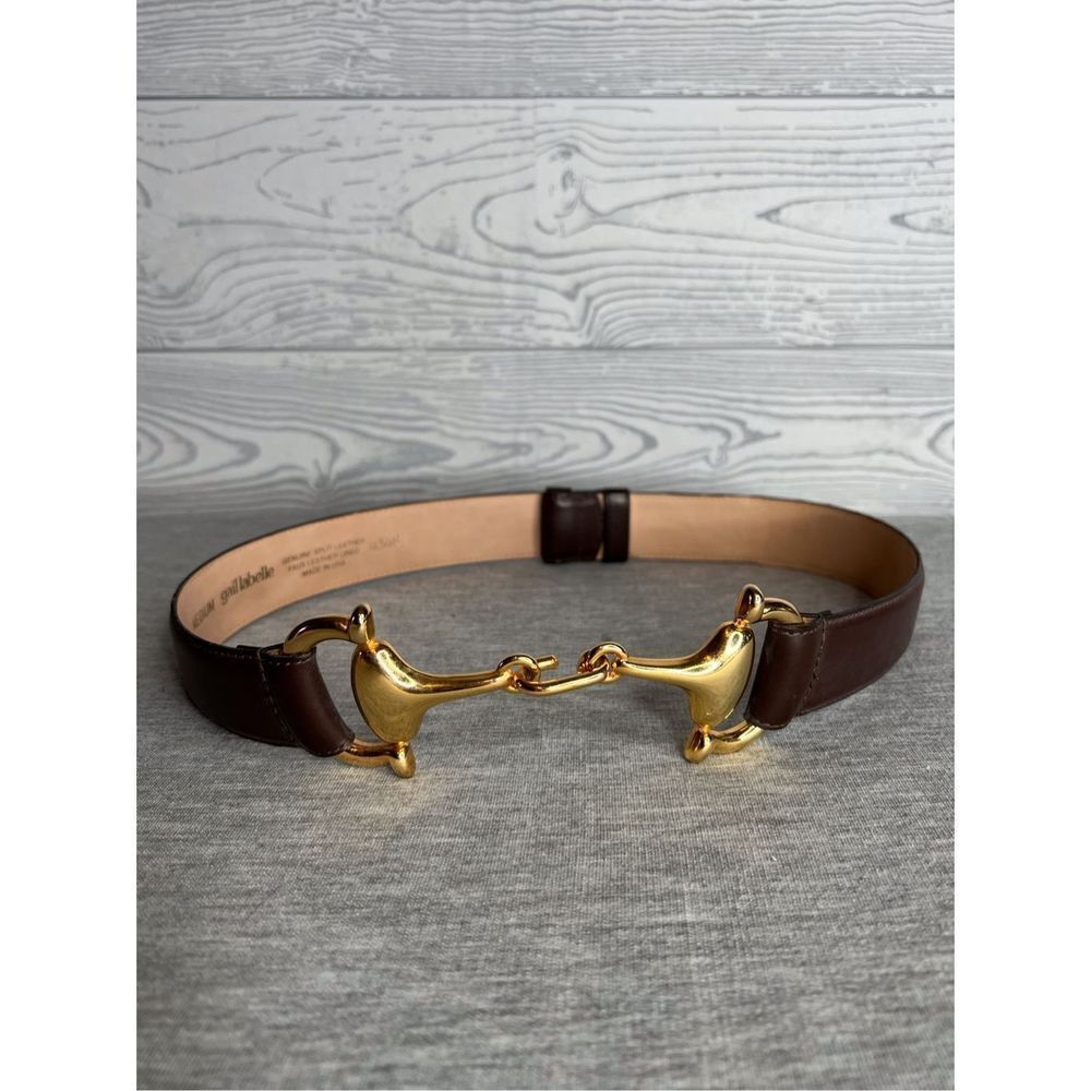 Stylish Brown Belt with Gold Accent
